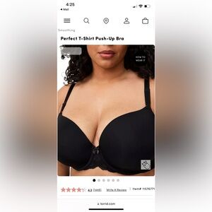 Torrid Black Push-Up Bra